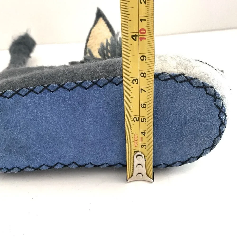 See Heart Felt Wool Felt Donkey Slippers Tails as pull-up Wool Felt Hand Crafted